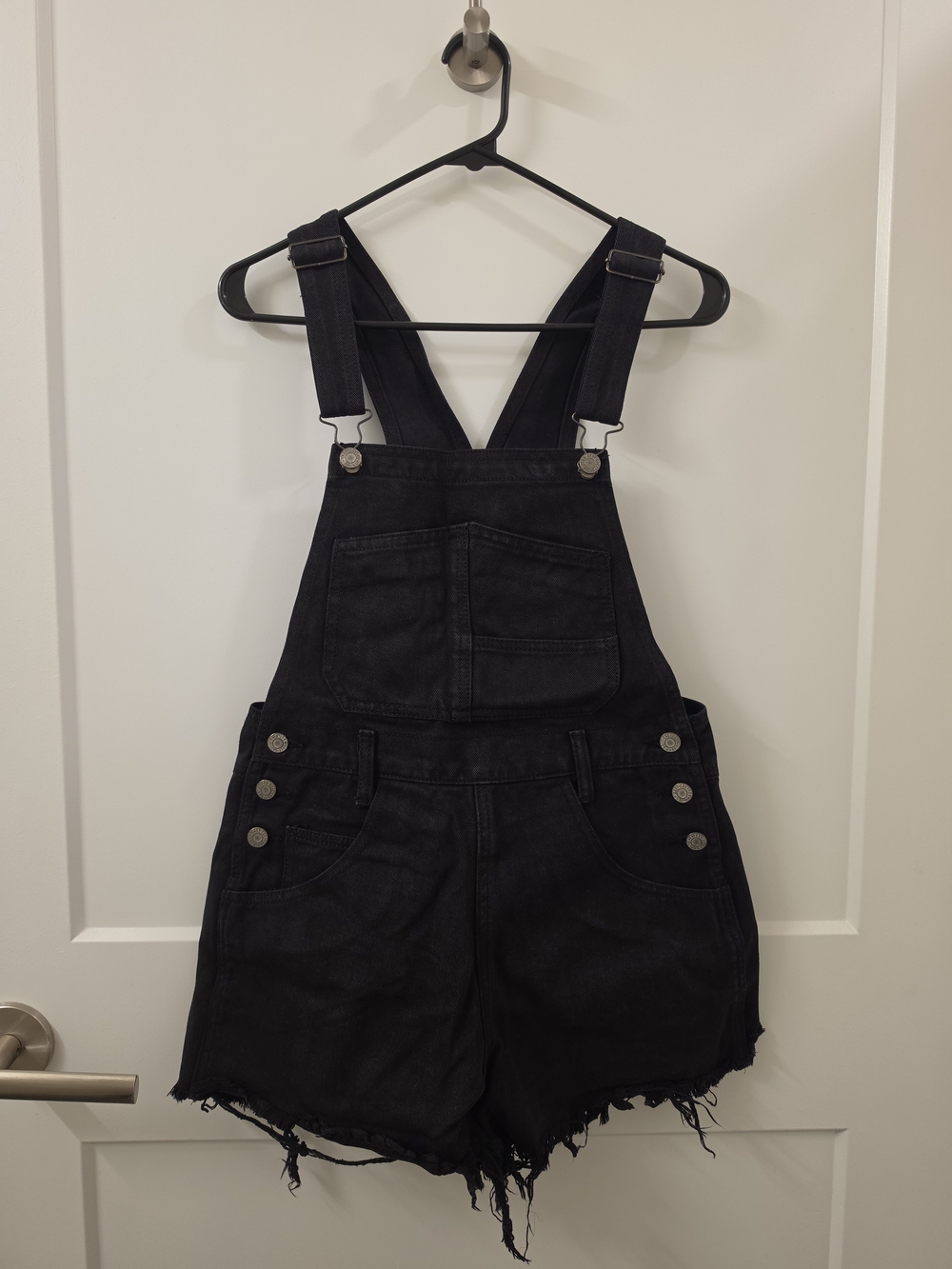 Brandy Melville Black Denim Short Overalls